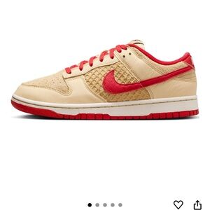 Nike Tan and Red Low-Top Sneakers